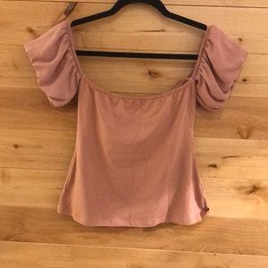 Peplum off the shoulder sleeve top